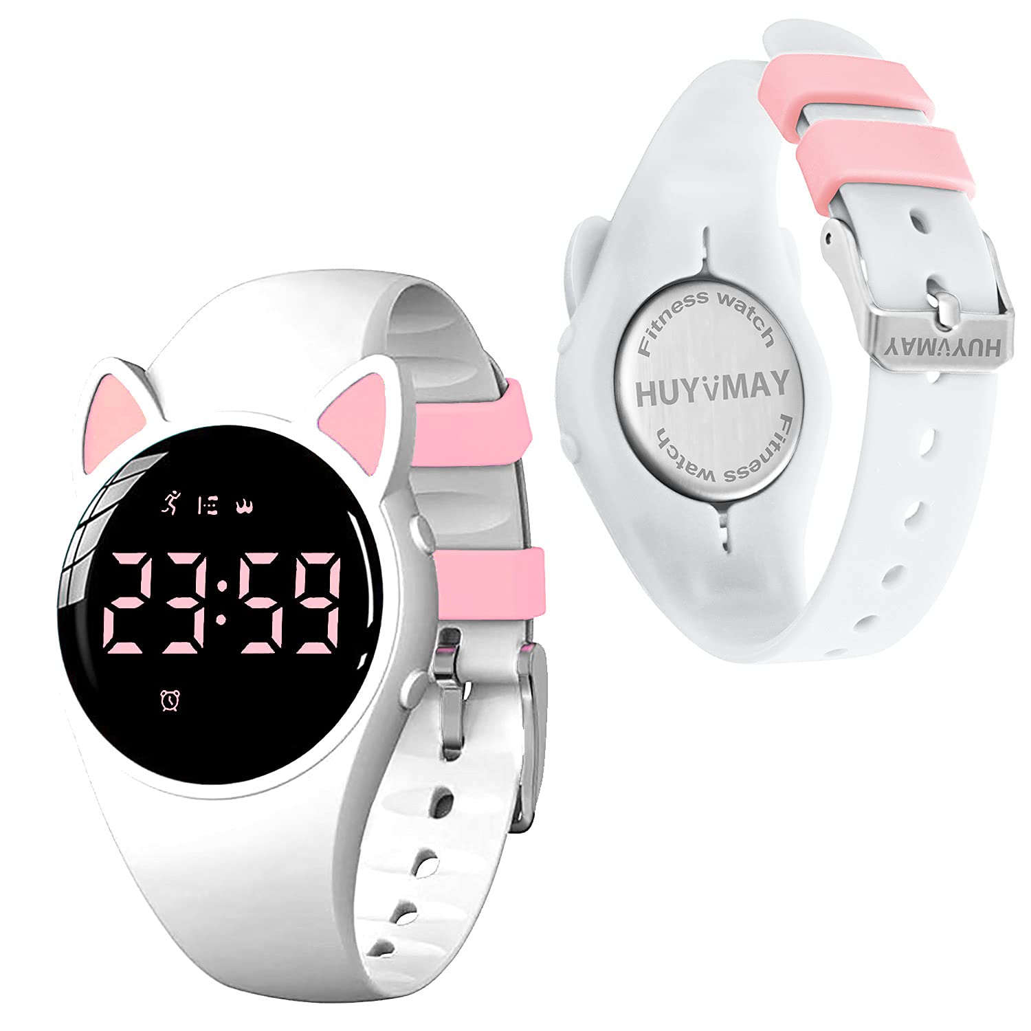 Kids Fitness Tracker Pedometer Watch No App/Bluetooth20-Day Battery Life Rechargeable Watch IP68 Waterproof Digital Watch for Girls Boys Fitness Watch with Alarm Clock Step/Distance/Calorie Counter