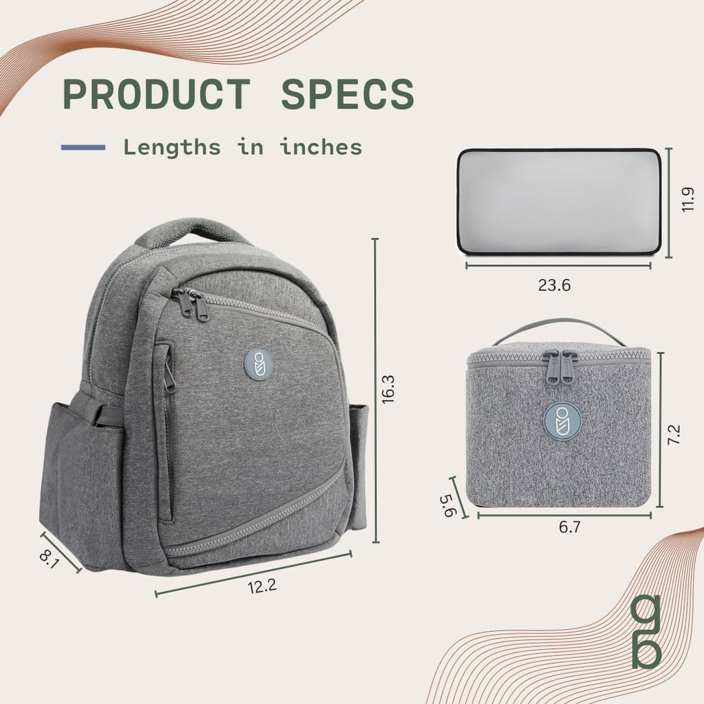 Neoprene Diaper Bag Backpack - Wearable Breast Pump Bag With Cooler bag Breast Pump Travel Bag