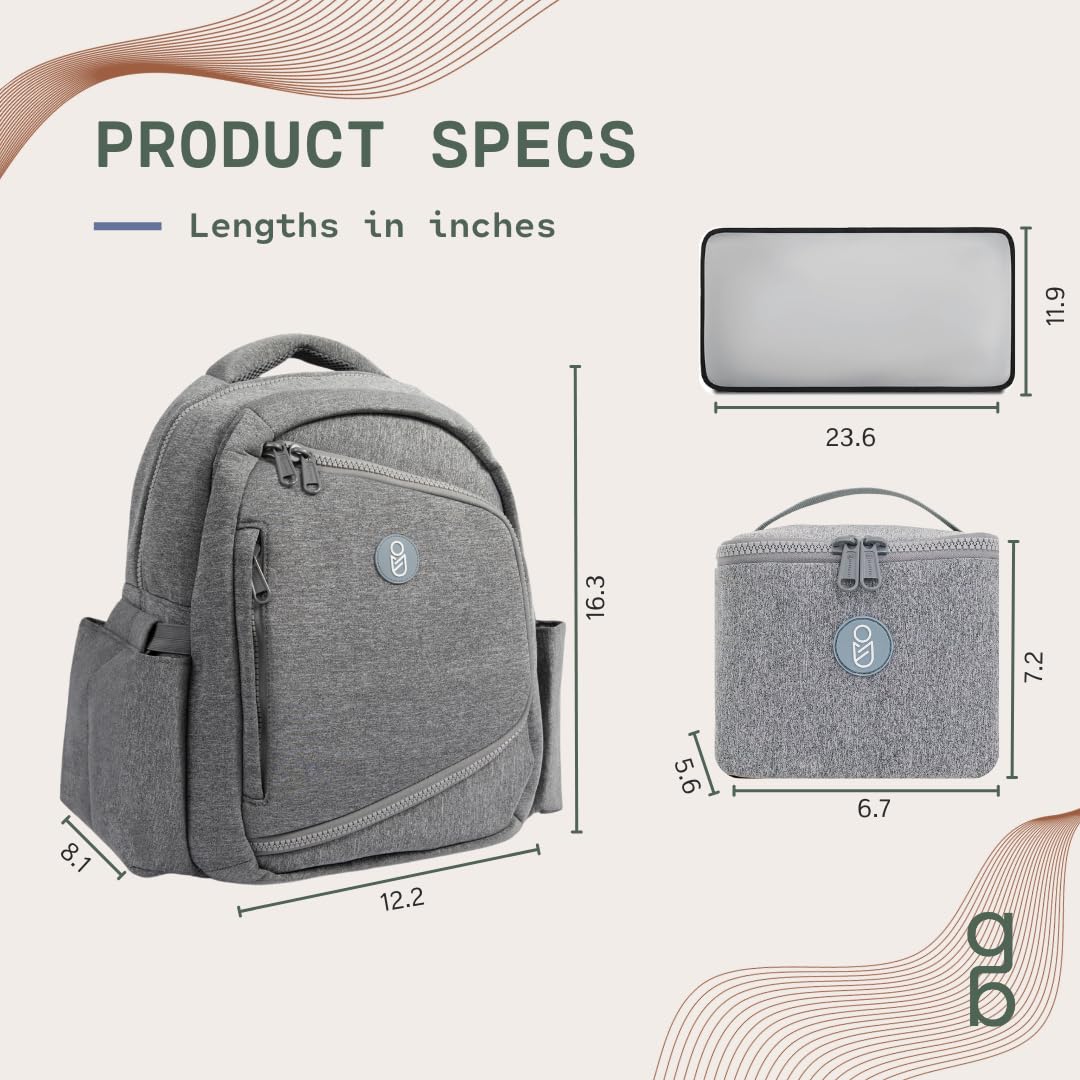 Neoprene Diaper Bag Backpack - Wearable Breast Pump Bag With Cooler bag Breast Pump Travel Bag
