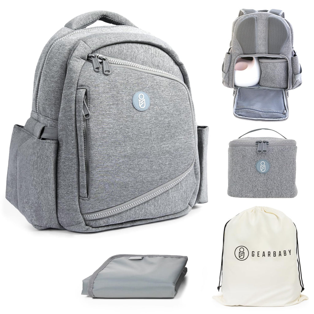 Neoprene Diaper Bag Backpack - Wearable Breast Pump Bag With Cooler bag Breast Pump Travel Bag